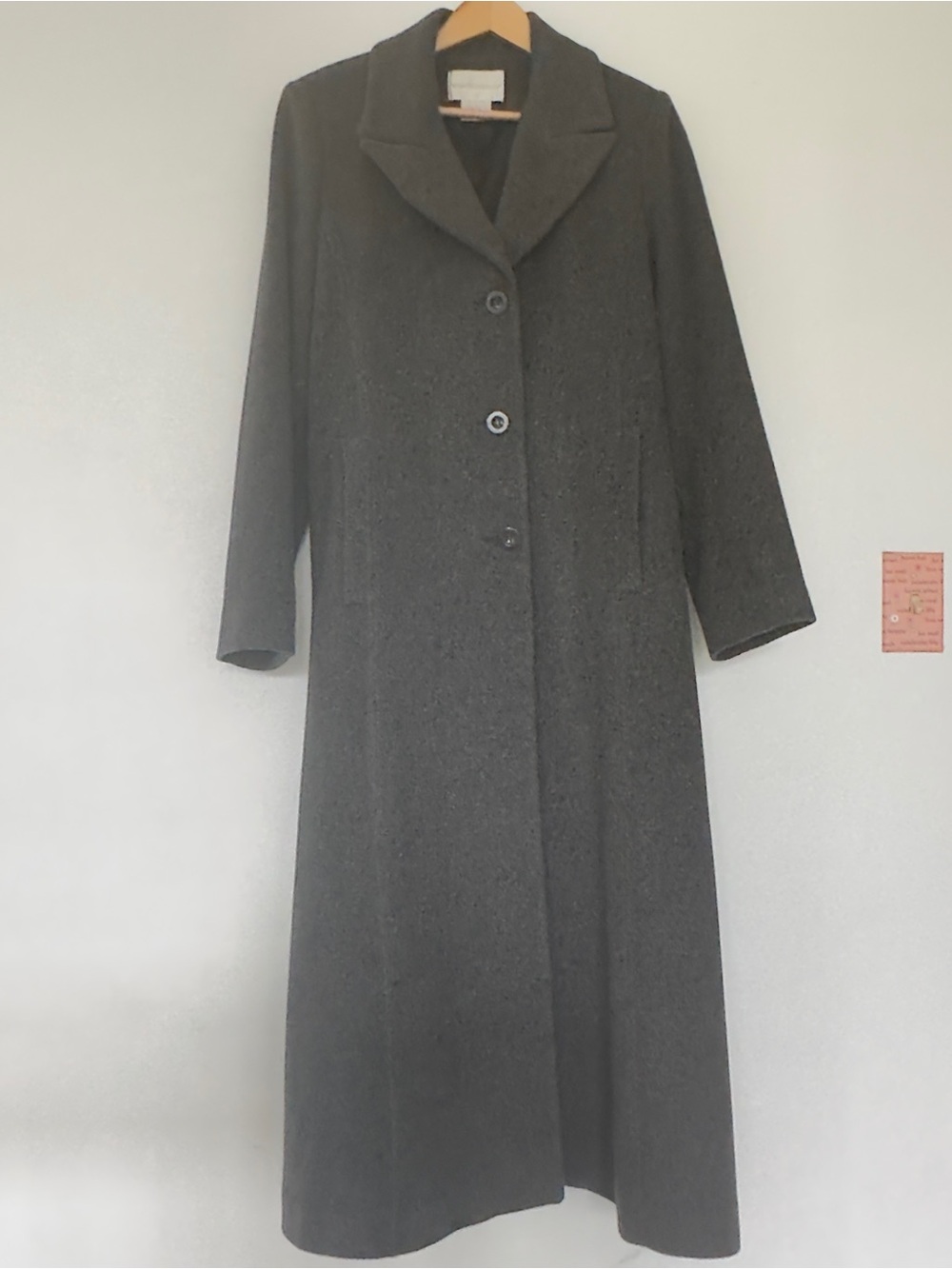 Worthington Women’s Vintage Cashmere Lambs Long Wool Coat Grey  Size 6